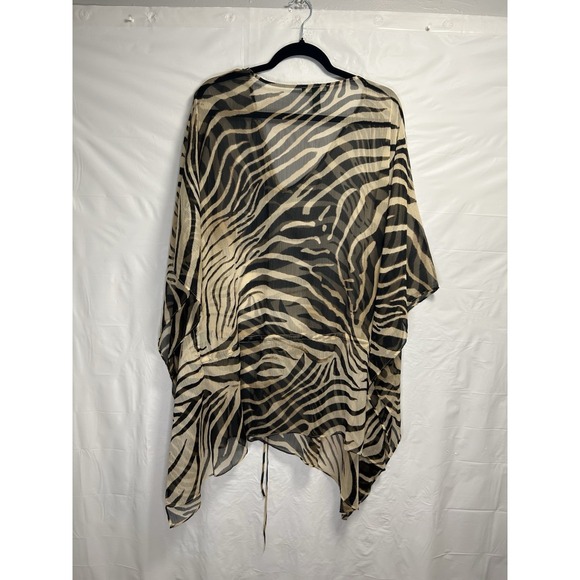 Lauren Ralph Lauren Swim Coverup Women's 2X Plus Zebra Kaftan V-Neck Brown - Picture 3 of 4
